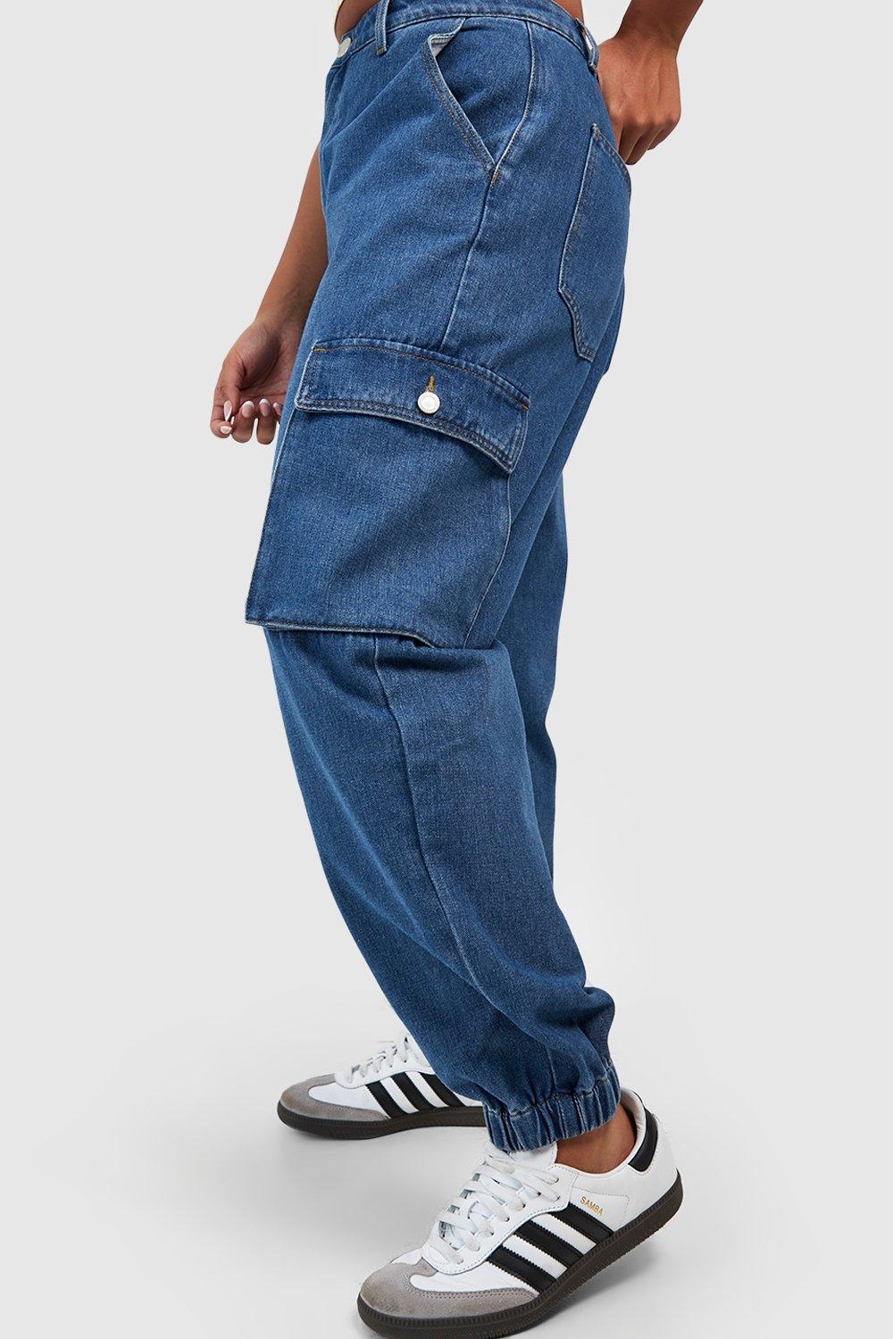 Denim cargo joggers discount mens